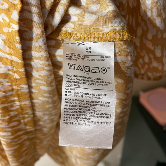 🔥 Banana Republic Factory | New Gold Plate Abstract Ruffle Fit & Flare Dress XS - Picture 6 of 6